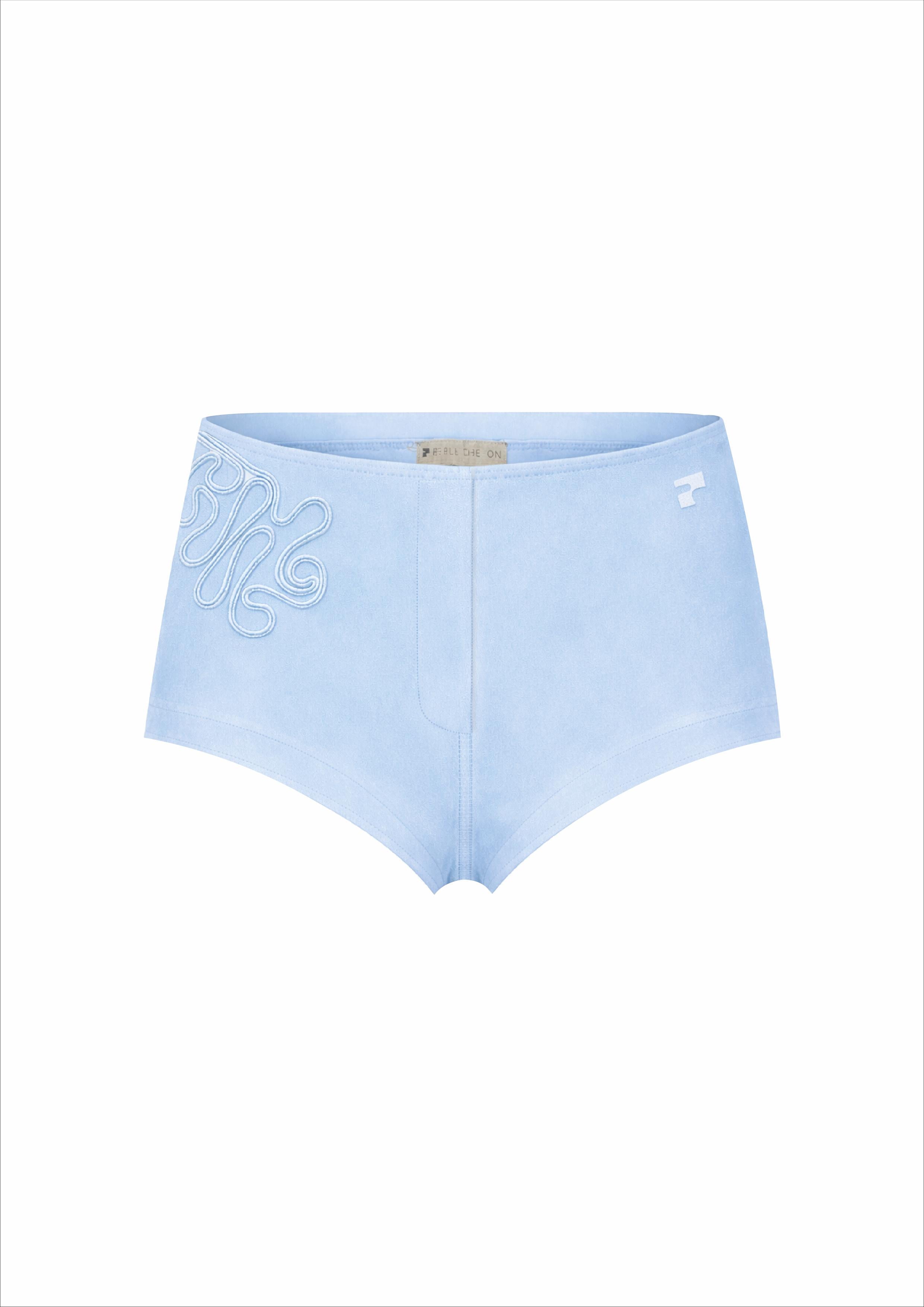 Le Short Alcantara Bleu Glacé