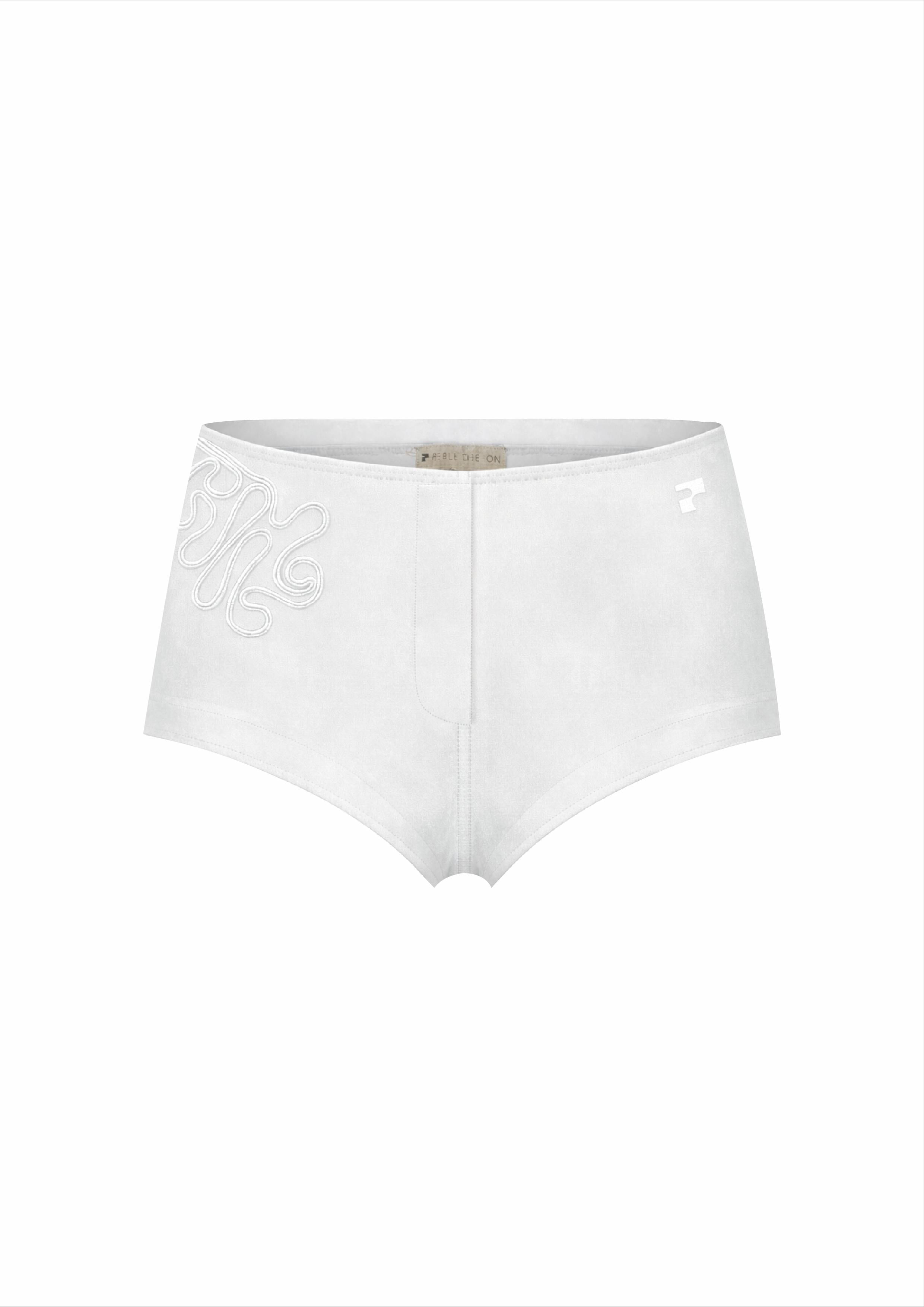 Le Short Alcantara Blanc craie
